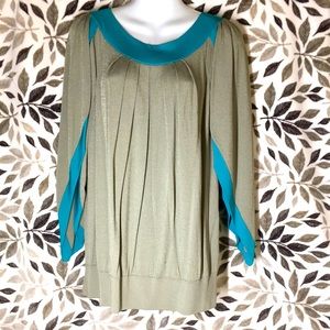 NWT 42 ESCADA Turquoise Gray Top blouse$890